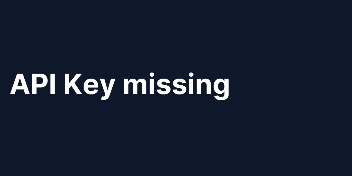 API Key missing - FPS Fish
