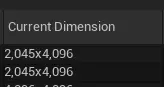 Screenshot of Unreal statistics showing texture with inccorect dimention, 2045
