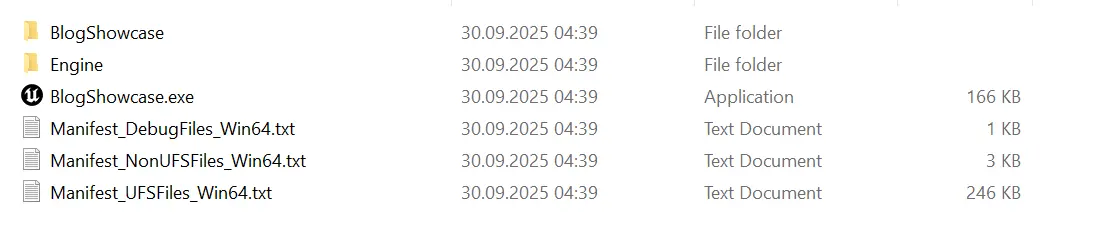 Unreal builded project files