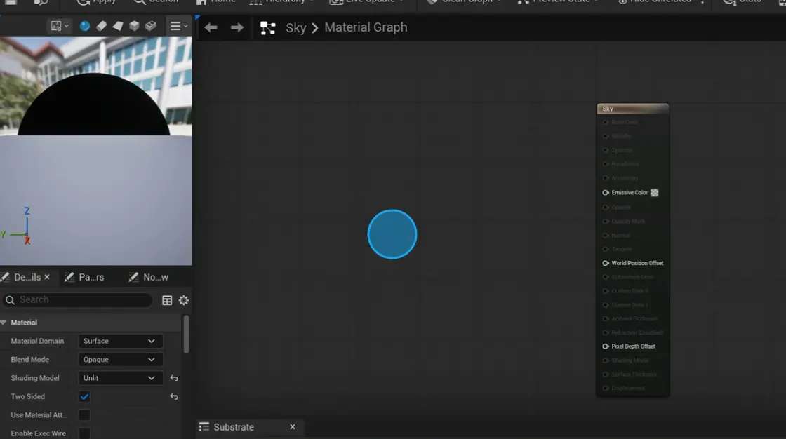 Empty space in Unreal material edtior