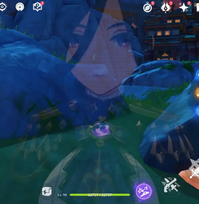Screenshot of Genshin Impact Character being dithered
