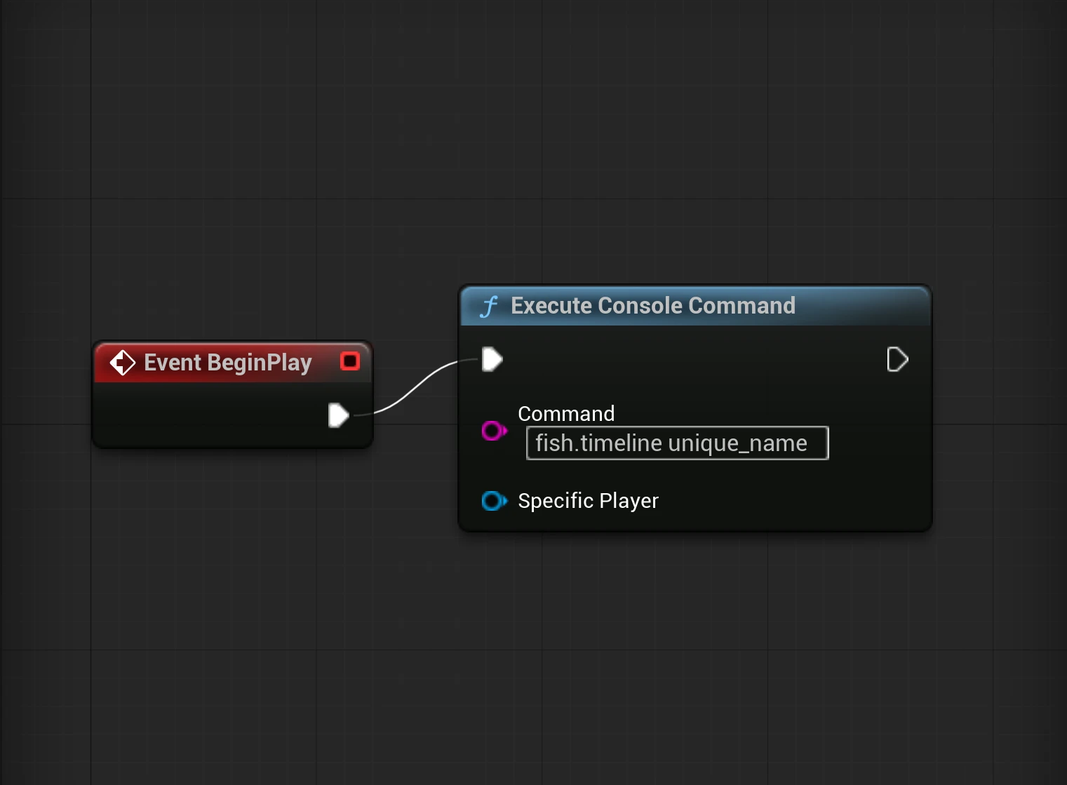 Execute Console Command blueprint node with fish.timeline